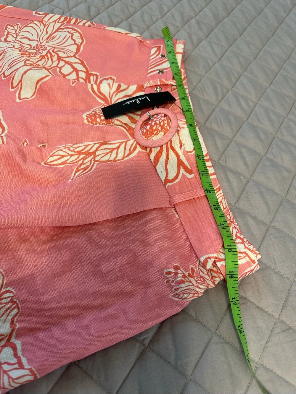 NWT Lulu's Pink Floral High-Rise Belted Shorts - Large